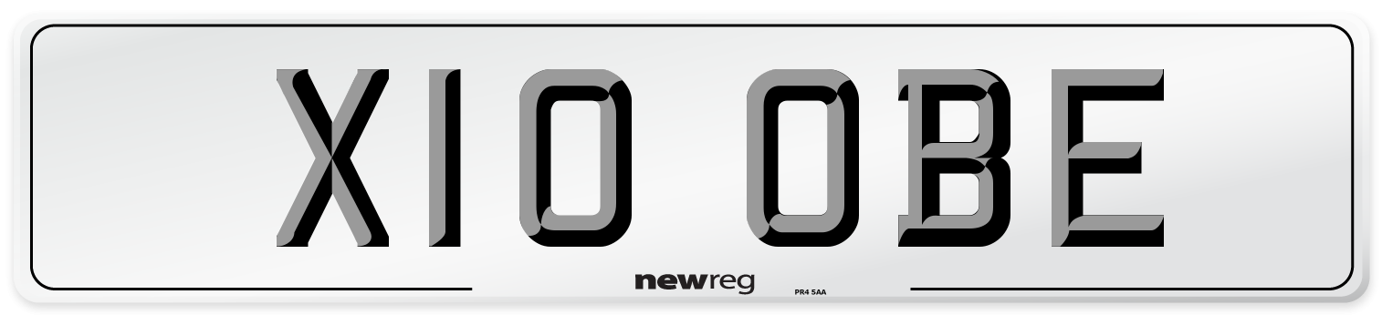 X10 OBE Number Plate from New Reg